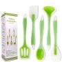Kitchenware Utensils Set 5 Piece Premium Silicone Heat Resistant Non-Stick Cooking Professional Tools Fruit green + Transparent Outline