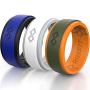 Rinfit Silicone Wedding Ring for Men 1 or 3 Rings Pack. RinfitAir Breathable Design, Silicone Rubber Bands. Mens Wedding Band Size 7-14