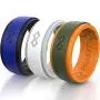 Rinfit Silicone Wedding Ring for Men 1 or 3 Rings Pack. RinfitAir Breathable Design, Silicone Rubber Bands. Mens Wedding Band Size 7-14