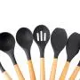 Silicone Kitchenware Set 9 Piece Set of Wooden Handle Non-Stick Shovel Spoon Cooking Gadgets Silicone Spatula Soup Spoon Fried Shovel
