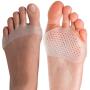 BRISON Breathable Forefoot Pads - Metatarsal Ball of Foot Cushions - Soft Gel Cushioning Sleeves for Callus Bunion Chafing Feet Pain Relief Women Men - 2 Pairs