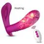 Powerful Dual Motor Remote Control Vibrantor with Heating Function Silicone Waterproof USB Rechargeable Wearable Vibrant Toy for Women - Purple