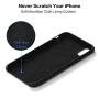 iPhone XR Silicone Case, XSHNUO Liquid Silicone Gel Rubber Ultra Thin Case with Soft Microfiber Cloth Lining Cushion for Apple iPhone XR (2018) 6.1 inch (Black)