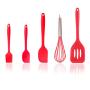 Hjyi Silicone Kitchen Utensils Baking tool Set 5 pieces silicone Kitchenware silicone scraper cake tool