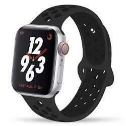 YC YANCH Compatible for Apple Watch Band 38mm 40mm 42mm 44mm,Soft Silicone Sport Band Replacement Wrist Strap Compatible for iWatch Apple Watch Series 4/3/2/1,Nike+,Sport,Edition, S/M M/L Size