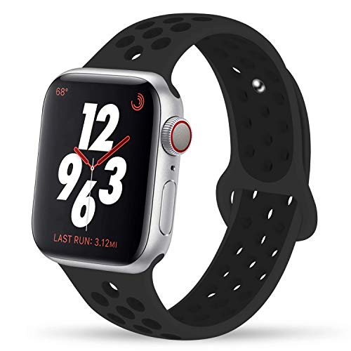 YC YANCH Compatible for Apple Watch Band 38mm 40mm 42mm 44mm,Soft Silicone Sport Band Replacement Wrist Strap Compatible for iWatch Apple Watch Series 4/3/2/1,Nike+,Sport,Edition, S/M M/L Size