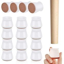 VVARWANEO Upgraded 16PCS Silicone Chair Leg Floor Protector for Hardwood Floors, Furniture Leg Caps with Anti-Slip Felt Pads, Move Quietly Furniture Foot Protection Cover Prevents Scratches and Noise