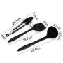 Kitchen Utensils,Silicone Kitchenware Set of 10 High Temperature Silicone Kitchenware Set Nonstick Cookware Shovel Set (Black)