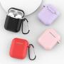 AirPods Case Cover Newest Silicone Skin Cute Full Protective Case Cover with Keychain Compatible with Apple Airpods 2 & 1 Wireless Charging Case, Airpods Accesssories (Red)