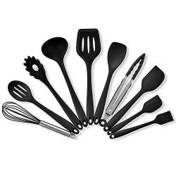 RONGYE 11Pcs Silicone Stainless Steel Kitchenware Set Cooking Utensils Non Stick Non Scratch Heat-Resistant Kitchen Utensil Set