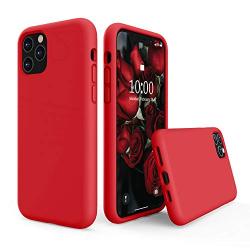 SURPHY Silicone Case Compatible with iPhone 11 Pro Max Case 6.5 inch, Liquid Silicone Full Body Thickening Design Phone Case (with Microfiber Lining) for iPhone 11 Pro Max 6.5 2019, Red