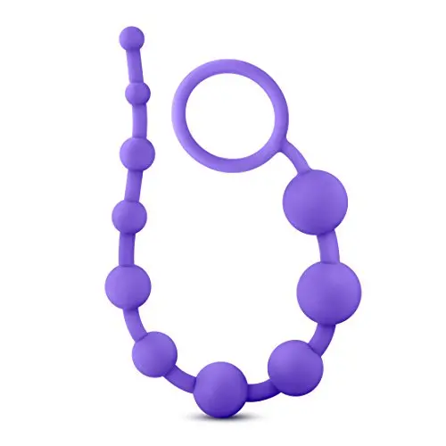 Soft Platinum Silicone 10 Bead Anal Beads - Sex Toy for Men and Women - Sex Toy for Couples (Purple)