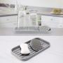 Ecoart Silicone Sponge Holder Tray, Dishwashing Brush Holder, Sponge Caddy, Kitchen Sink Organizer,Bathroom Organizer,with Silicone Cleaning Brush (Gray)