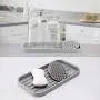 Ecoart Silicone Sponge Holder Tray, Dishwashing Brush Holder, Sponge Caddy, Kitchen Sink Organizer,Bathroom Organizer,with Silicone Cleaning Brush (Gray)