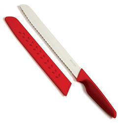 Japanese Bread Knife,Solicut Bread Knifeuff0cTomato Knife, Pack of 2, Red and White