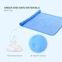 Silicone Baby Placemats for Children Kids Toddlers, Cute Stone Baby Placemats Travel with Raised Edge, Non Slip Surface, Waterproof, Portable, Easy to Clean, Dishwasher Safe, BPA Free, Blue