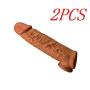 (2) Brown Silicone Penis Condom Expander Extended Male Chastity Toy Long Cock Sleeves Dick Socks Reusable Condom -038