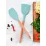 JunbosiKitchenware Set Kitchenware Food-Grade Silicone Kitchenware 12-Piece Set with Silicone Handle with Wooden Handle