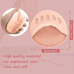 8 Pairs Metatarsal Pads Assorted Color Ball of Foot Cushions Honeycomb Fabric Forefoot Pads Anti-Slip Invisible Forefoot Pads for Relieving Foot Fatigue (Black, Pink, Grey, Nude Color)