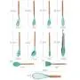 Kitchen Silicone Kitchenware Set of 22 Heat-Resistant Wooden Handle Pot Cooking Spoon Shovel Tool Cooking Baking Utensil Set