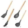DOPTHOI - Wood Handle Silicone Kitchenware Spatula Non-stick Cooking Utensil Cookware