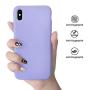 xperg iPhone X Case, iPhone Xs Silicone Case, Slim Liquid Silicone Gel Rubber Shockproof Case Soft Microfiber Cloth Lining Cushion Compatible with Apple iPhone X/XS 5.8" (Clove Purple)