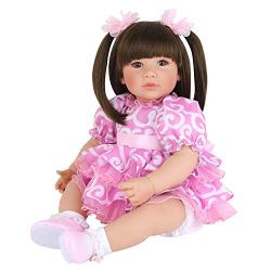 PURSUEBABY 20 Inch Real Life Reborn Girl Baby Dolls Soft Body Marissa Realistic Baby Reborn Toddler Dolls Girls with Long Brown Hair for Children Birthday & Christmas with Gift Box