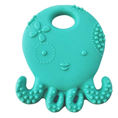 YOUSIKE Octopus Multi-Textured, Soft & Soothing, Easy-Hold, Silicone Teether for Newborn Babie, Infant Teething Toy Teether in Appetite Stimulating Colors