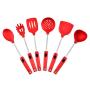 Silicone kitchenware set of 6 non-stick kitchen tools cooking silicone shovel spoon silicone kitchenware set(RED)