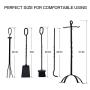 ComfyHome Fireplace Tools, 9.4 x 9.4 x 31.9 inches, Dark