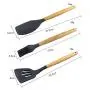 Silicone Kitchenware Set 9 Piece Set Of Wooden Handle Silicone Cookware, Non-Stick Pan Silicone Shovel Food Grade Silicone Kitchen Spoon Colander