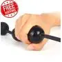 Black Large Silicone Beaded Plug Toy for Pleasure
