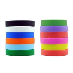 M-online Silicone Bracelets Blank Adult Rubber Wristbands Mixed Colors 12pcs/Pack Party Accessories Favor