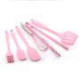 Ksone Home 6pcs Pink kitchenware Food Grade Silicone Kitchen Cooking Tools Durable Cooking Utensils Eco-Friendly Kitchen Baking Tools
