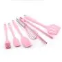 Ksone Home 6pcs Pink kitchenware Food Grade Silicone Kitchen Cooking Tools Durable Cooking Utensils Eco-Friendly Kitchen Baking Tools