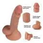 Sex Toys Realistic 7.67 Inch Realistic Ultra-Soft Silicone Dildo Lifelike Vein Superior Penis Dual Layer Liquid Silicone Penis with Suction Cup Adult Sex Massage Masturbation Toys for Women 366G Anal