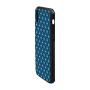 Navy and White Rubber Phone Case,Circles with White Polka Dots Ancestral Folk Evil Eye Style Tile Compatible with iPhone XR