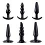 jinxer 6pcs Silicone Beads Toy Massager for Women Men,Black