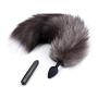 Black Silicone Tail + Black Vibrating Fox Tail Vibration Adjustable