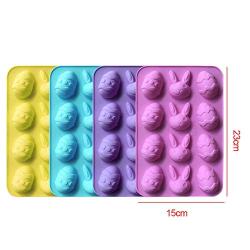 Easter Egg Kitchenware Silicone Mold Tools 12-Cavity Cake Fondant Mold Chocolate Baking Afternoon tea (at random)