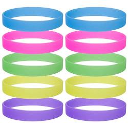 GOGO Glow-in-The-Dark Wristband Rubber Bracelets Halloween Party Costume Accessories