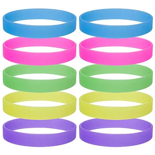 GOGO Glow-in-The-Dark Wristband Rubber Bracelets Halloween Party Costume Accessories