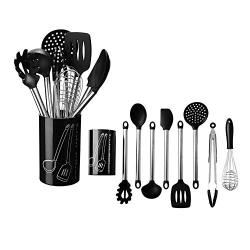 Per Newly Cooking Utensil Sets Silicone Kitchenware 9-Piece Set Kitchenware Cooking Shovel Spoon Set with Utensil Rack
