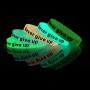 GOGO Never Give Up Bracelets/Neon Rubber Wristbands Glow-in-The-Dark