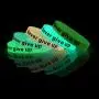GOGO Never Give Up Bracelets/Neon Rubber Wristbands Glow-in-The-Dark