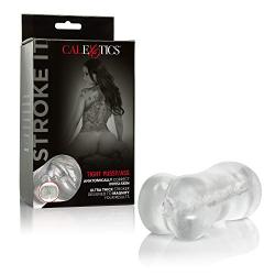 CalExotics Stroke It Pussy & Ass - Heavy Duty Male Masturbator - Silicone Masturbation Sleeve ? 6.5 Inch Male Stroker Sex Toy - Clear