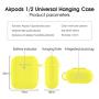 AirPods Case Cover Newest Silicone Skin Cute Full Protective Case Cover with Keychain Compatible with Apple Airpods 2 & 1 Wireless Charging Case, Airpods Accesssories (Yellow)