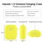 AirPods Case Cover Newest Silicone Skin Cute Full Protective Case Cover with Keychain Compatible with Apple Airpods 2 & 1 Wireless Charging Case, Airpods Accesssories (Yellow)