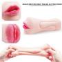 Risareyi Male T-Shirt Silicone Blow-Job Toy,3D Lifelike Oral Massage Cup for Man,Dual Channel Waterproof Toy Underwear