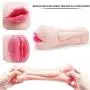 Risareyi Male T-Shirt Silicone Blow-Job Toy,3D Lifelike Oral Massage Cup for Man,Dual Channel Waterproof Toy Underwear